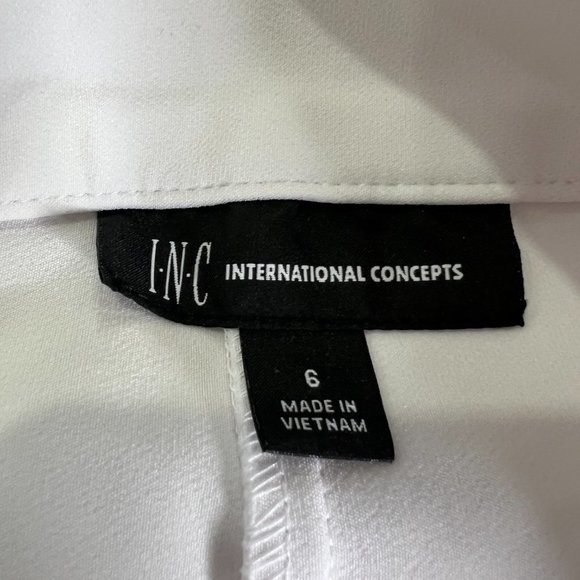 INC International Concepts Size 6 Skinny Leg Flare Ankle Mid Rise White Pants - Picture 10 of 15